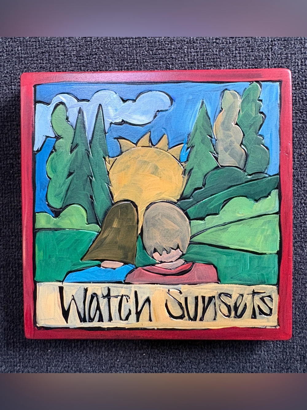 Watch sunsets 7 x 7 plaque